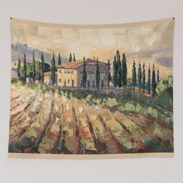 Item preview, Golden Light Over Tuscan Vineyard | Post-Impressionist Italian Landscape designed and sold by CARRAANN.