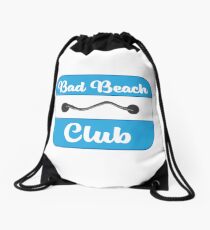 Bad Beach Club Badge in Blue Drawstring Bag