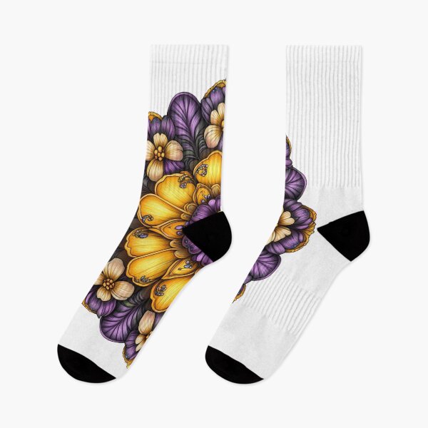 Item preview, Mandala Majesty: Golden Blossoms & Purple Whispers designed and sold by Small Mandarin.