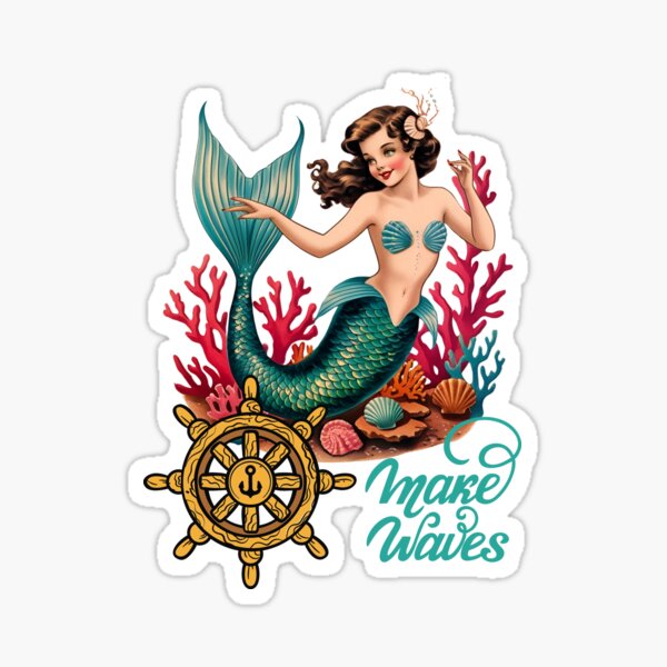 Artikel-Vorschau von Make Waves: Vintage Meerjungfrauen-Abenteuer, designt und verkauft von Beepopalula.