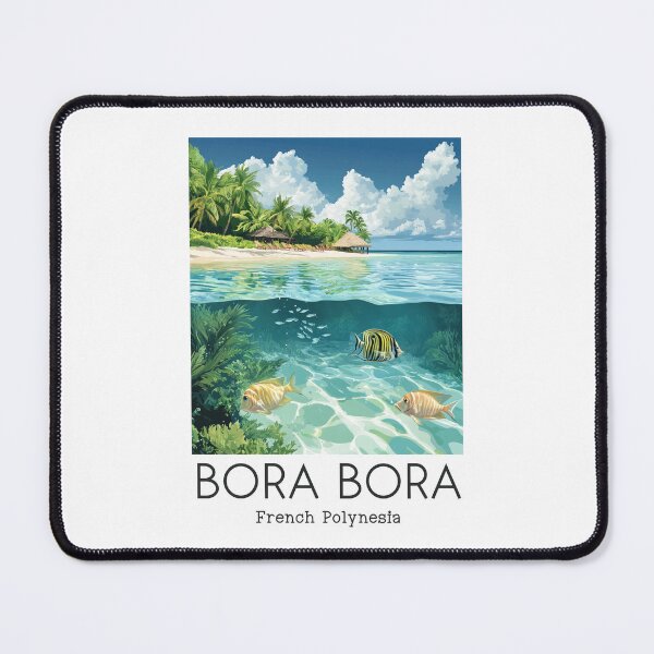Item preview, A Vintage Illustration of Bora Bora - French Polynesia  designed and sold by GoodOldVintage.