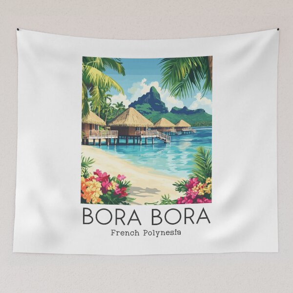 Item preview, A Vintage Illustration of Bora Bora - French Polynesia  designed and sold by GoodOldVintage.