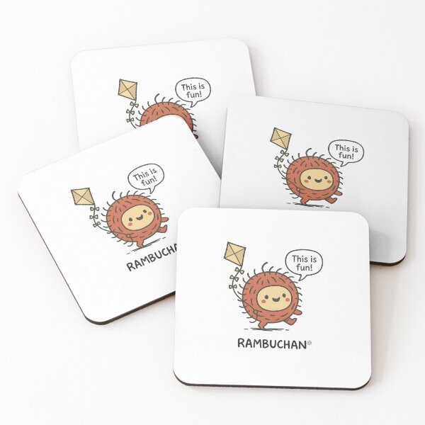 Item preview, Rambuchan Flies a Kite – Kawaii Rambutan Joyful Art designed and sold by Rambuchan.