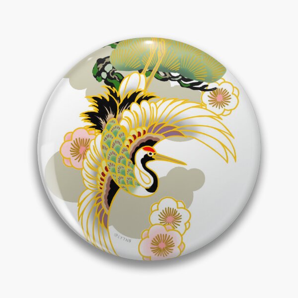 Item preview, graceful japanese crane in clouds designed and sold by indigoferasoul.