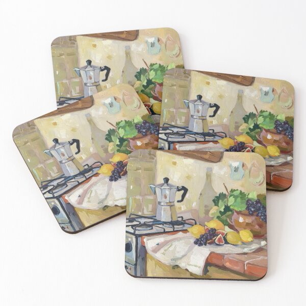 Item preview, Tuscany Kitchen Still Life – Lemons, Figs and Moka Pot designed and sold by CARRAANN.