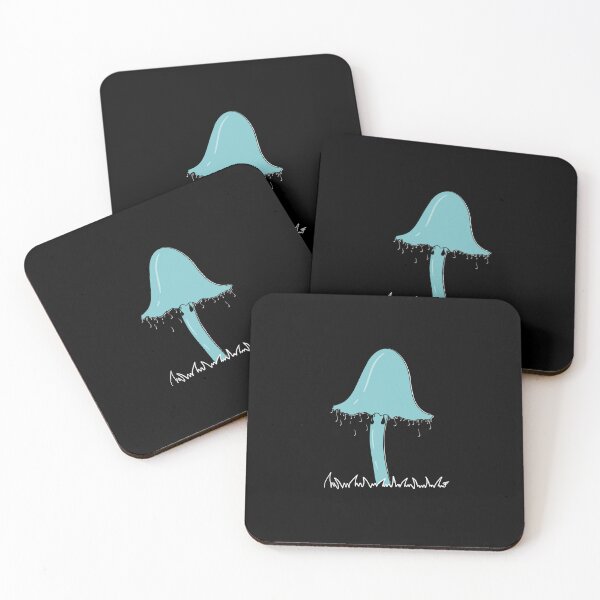 Item preview, Inky Cap Mushrooms - Black Background designed and sold by The Abysmall.