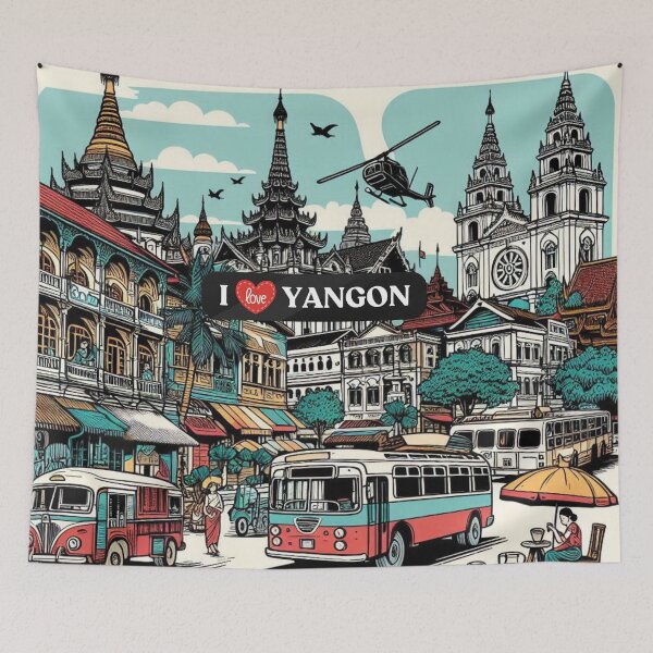 Item preview, Yangon City Myanmar Design – Perfect for Vacation Lovers, Culture Fans & Urban Travel Accessories designed and sold by knalpot-design.