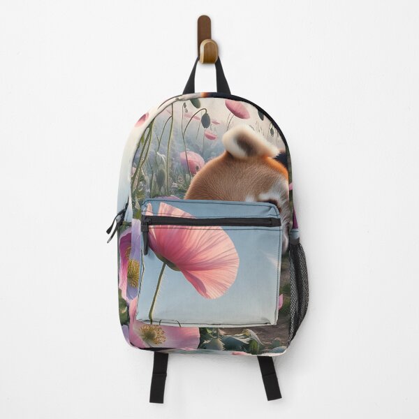 Item preview, Sleepy Red Panda in a Wildflower and Poppy field designed and sold by KreativKulture.