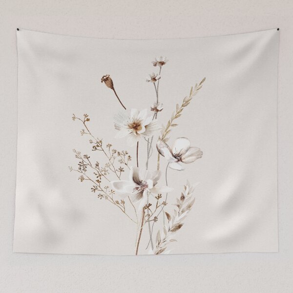 Item preview, Neutral Beige Wall Art Print, Botanical Watercolor Art, Wildflowers, Art by Synplus designed and sold by synplus.