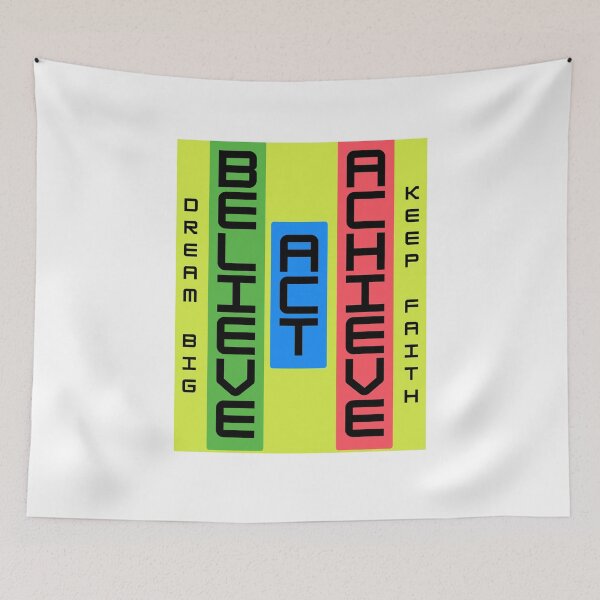 Item preview, Believe Act Achieve - Motivational Quote Art for Success & Goals designed and sold by CosmInk.