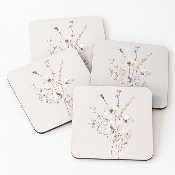 Item preview, Neutral Beige Wall Art Print, Botanical Watercolor Art, Wildflowers, Art by Synplus designed and sold by synplus.