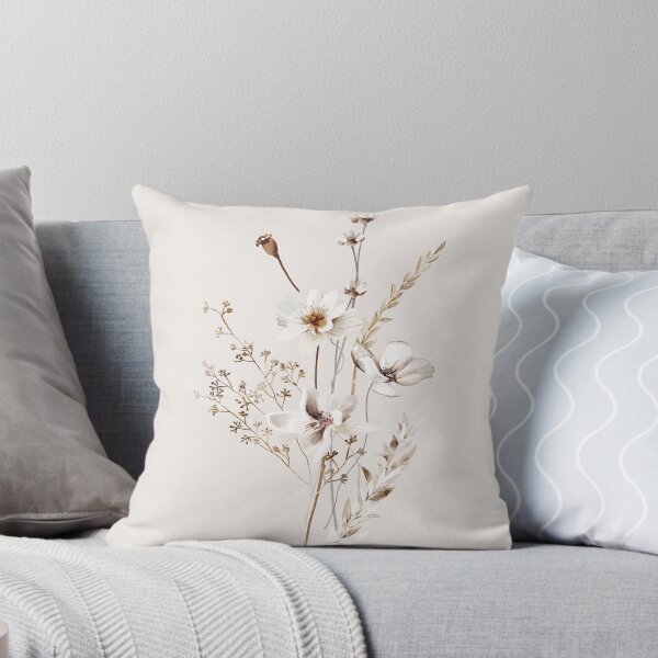 Artikel-Vorschau von Neutraler beigefarbener Wandbilddruck, Botanische Aquarellkunst, Wildblumen, Kunst von Synplus, designt und verkauft von synplus.
