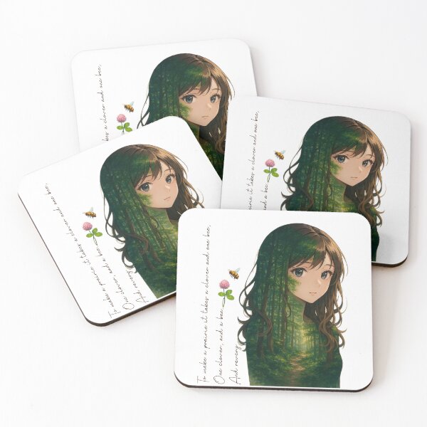 Item preview, Anime Forest Dreamscape: A Clover, a Bee, and a Girl's Revery in Nature designed and sold by Pandositive.