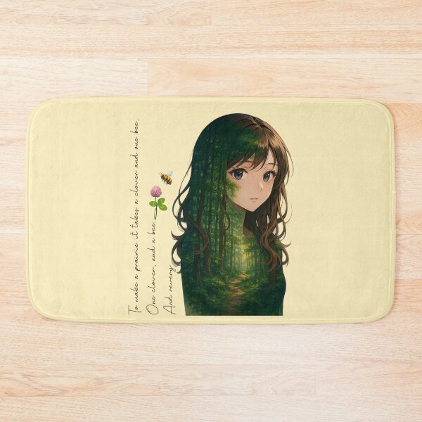 Item preview, Anime Forest Dreamscape: A Clover, a Bee, and a Girl's Revery in Nature designed and sold by Pandositive.