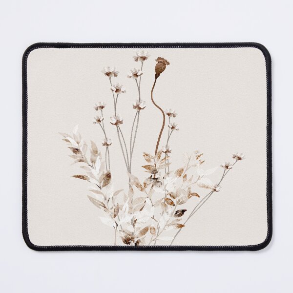 Artikelvorschau, Neutraler beigefarbener Wandbilddruck, Botanische Aquarellkunst 2, Wildblumen, Kunst von Synplus entworfen und verkauft von synplus.