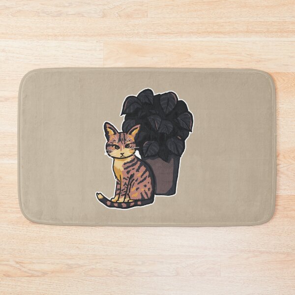 Item preview, Tabby cat with potted plant | orange designed and sold by mangopuffstudio.