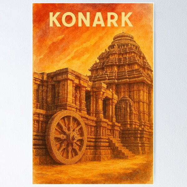 Item preview, Konark Sun Temple Odisha Stone Wheel Monument designed and sold by Aryabek.