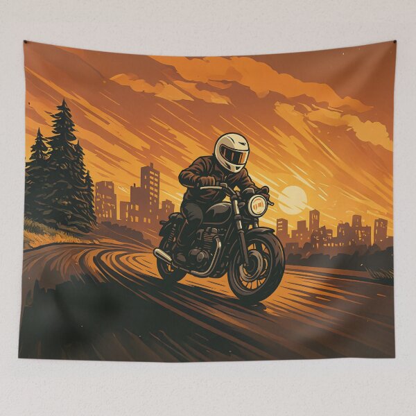 Item preview, Chopper cafe race motorcycle sunset designed and sold by RekiStyle.