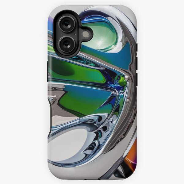 Item preview, Futuristic Chrome Abstract in Blue, Green, and Purple designed and sold by Harmonic_Layers.