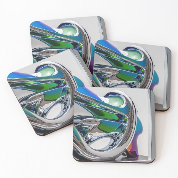 Item preview, Futuristic Chrome Abstract in Blue, Green, and Purple designed and sold by Harmonic_Layers.