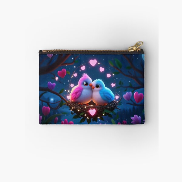 Item preview, Adorable 3D Cartoon Lovebirds - Romantic Nest Under Starry Sky designed and sold by amithachapa.