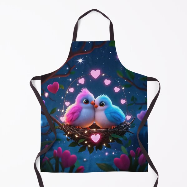 Item preview, Adorable 3D Cartoon Lovebirds - Romantic Nest Under Starry Sky designed and sold by amithachapa.