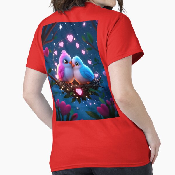Item preview, Adorable 3D Cartoon Lovebirds - Romantic Nest Under Starry Sky designed and sold by amithachapa.
