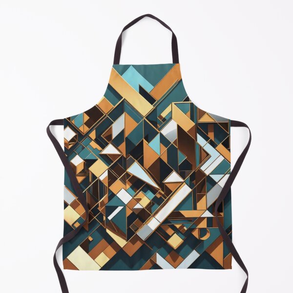 Artikelvorschau, Gold und Petrol geometrische abstrakte Kunst entworfen und verkauft von Harmonic_Layers.