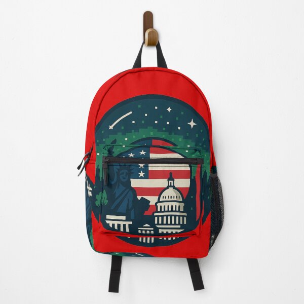 Item preview, USA Pixel Art Logo – American Flag & Landmark designed and sold by Artistic canvas store.