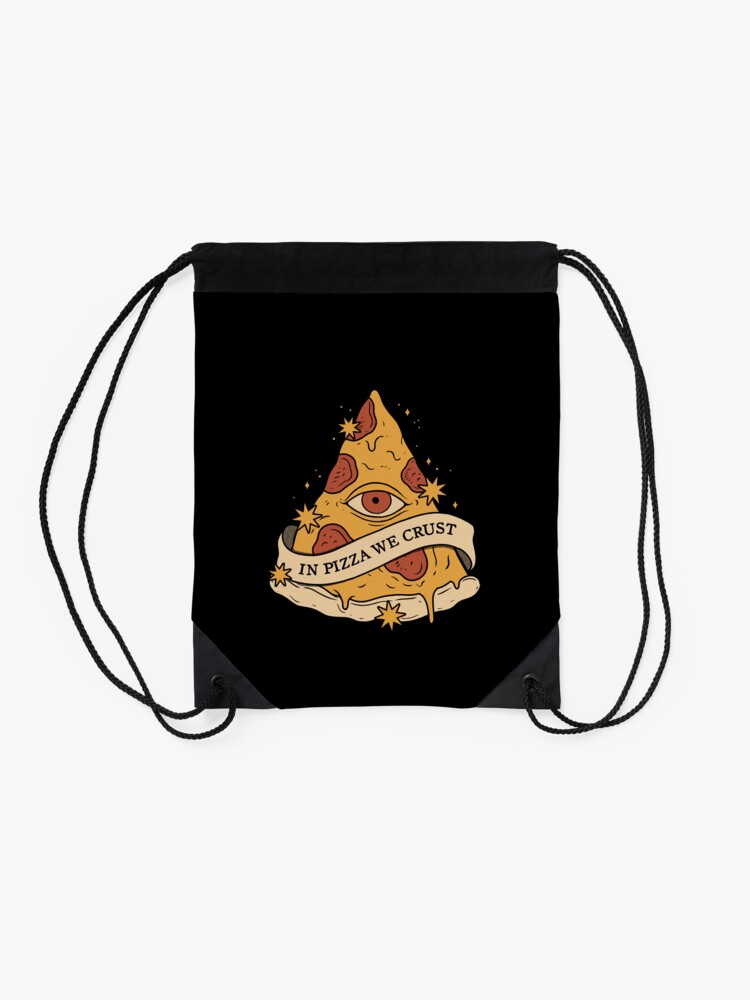 Thumbnail 2 of 3, Drawstring Bag, In Pizza We Crust designed and sold by thiagocorream.
