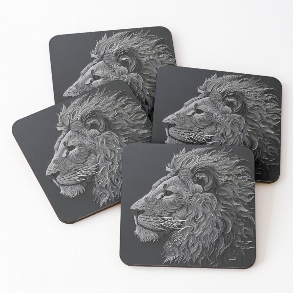Item preview, Black and white lion sketch photo designed and sold by dcrc.