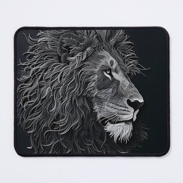 Item preview, Black and white lion sketch photo designed and sold by dcrc.