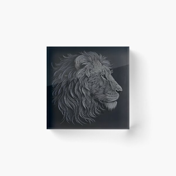 Item preview, black and white lion sketch photo designed and sold by dcrc.