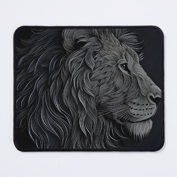 Item preview, black and white lion sketch photo designed and sold by dcrc.