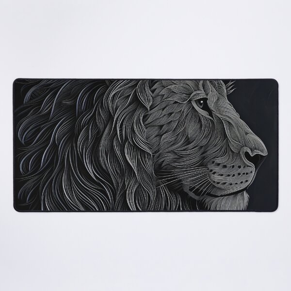 Item preview, black and white lion sketch photo designed and sold by dcrc.