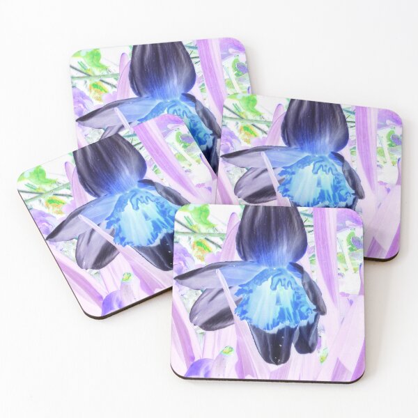 Artikelvorschau, Trippy Narzisse in Schwarz & Blau entworfen und verkauft von SXW Designs.