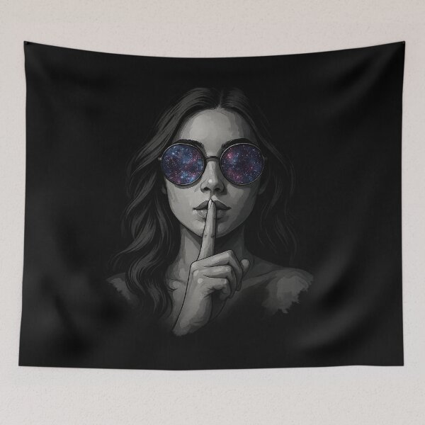 Item preview, Cosmic Silence – Shhh Girl Galaxy Art2 designed and sold by SlickFreek.