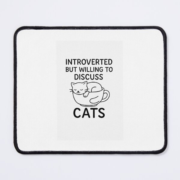 Item preview, Introverted but will discuss cats/ Gifts for Cat Lovers and Introverts. designed and sold by napturallyval.