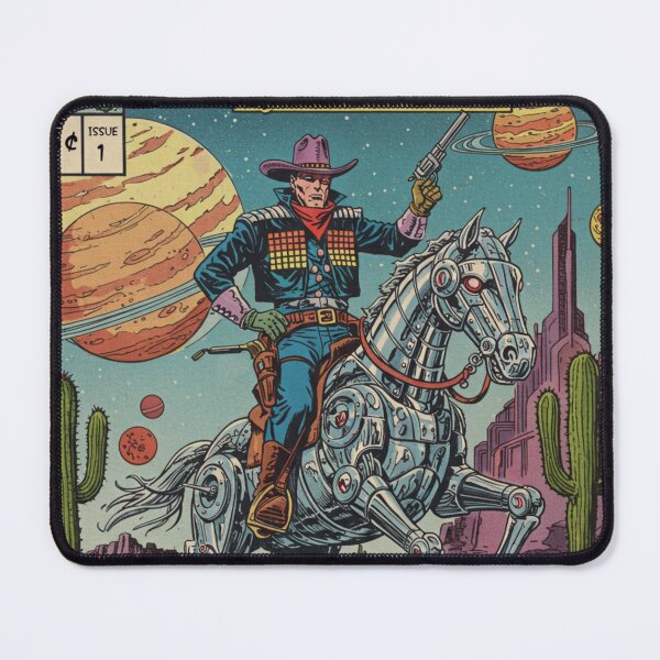 Item preview, Retro Futuristic Cowboy Comic designed and sold by JonelleTshirts.