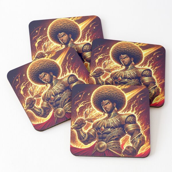 Item preview, Afrocentric Anime fire God designed and sold by Uluvet Design Studio.