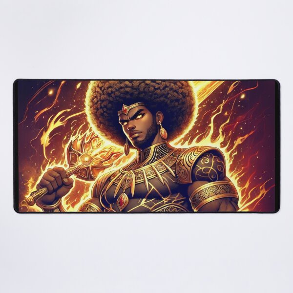 Item preview, Afrocentric Anime fire God designed and sold by Uluvet Design Studio.