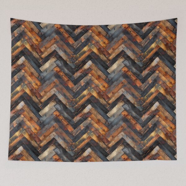 Item preview, Dark Rustic Herringbone Parquet designed and sold by NTGUILTY.