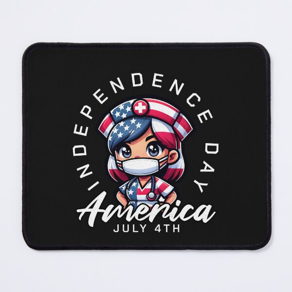 Item preview, 4th of July Nurse, Kawaii Healthcare Hero Art designed and sold by Bliss Find And Design.