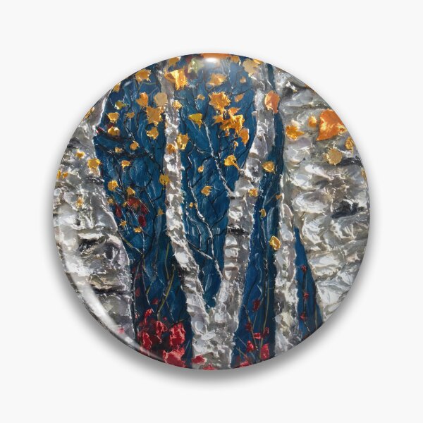Item preview, Enchanted Aspen Grove Textured Palette Knife Forest Painting Colorado Landscape Art designed and sold by Lena Owens at OLena Art..