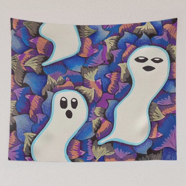 Item preview, Trippy Spooky Ghost Flowers designed and sold by artbyalette.