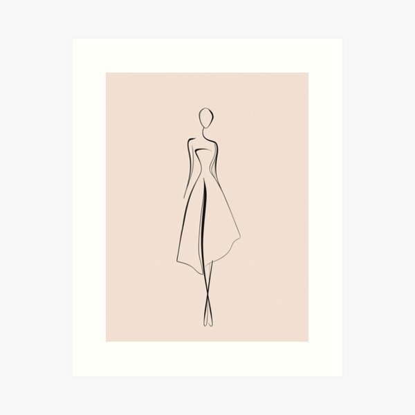 Item preview, Minimalist Fashion Poster – Elegant Female Silhouette Line Art designed and sold by CANA-Studio.