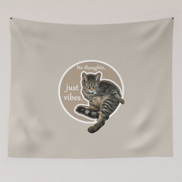 Item preview, No Thoughts, Just Vibes - One Brain Cell Tabby Cat designed and sold by The-RoseStudios.