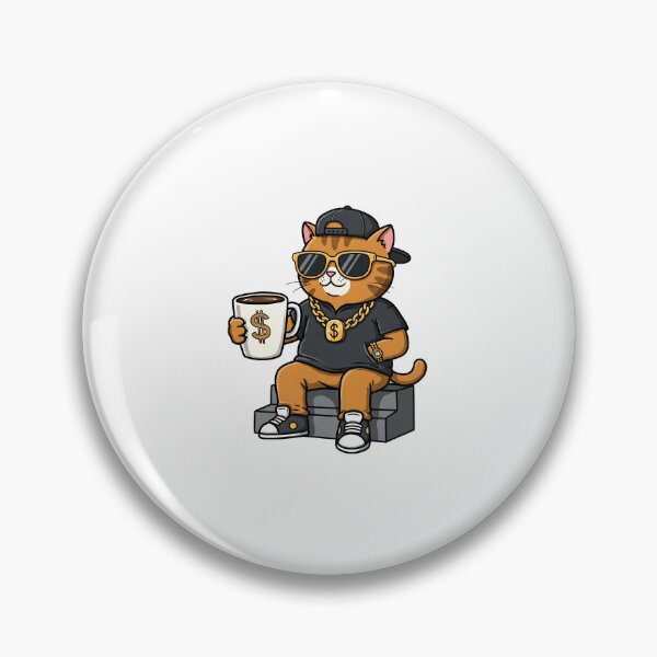Item preview, Badass Cat with Coffee Attitude designed and sold by Meow Cat.