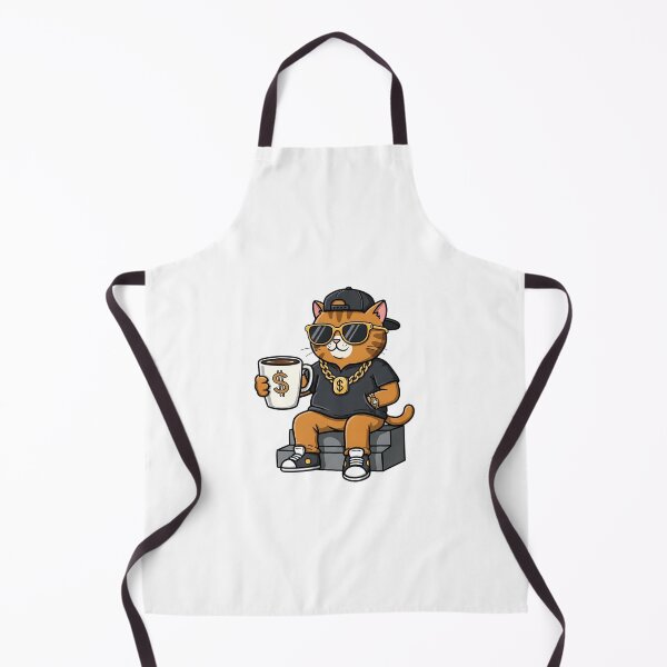 Item preview, Badass Cat with Coffee Attitude designed and sold by Meow Cat.