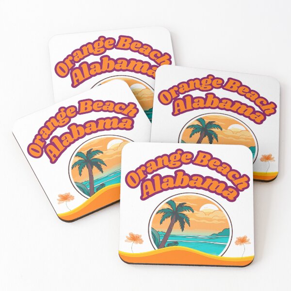 Item preview, Orange Beach Alabama Sunset Vintage Palm Tree Design designed and sold by Basma Store.
